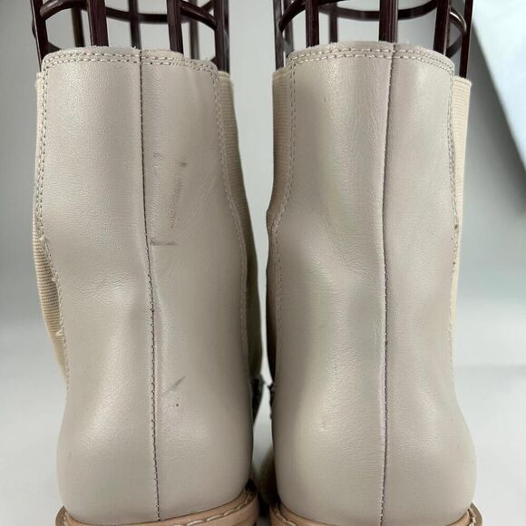 Crown Vintage Pimmy Bootie Women's US 8.5 M Beige Leather Heels Chelsea Boots - Picture 11 of 15